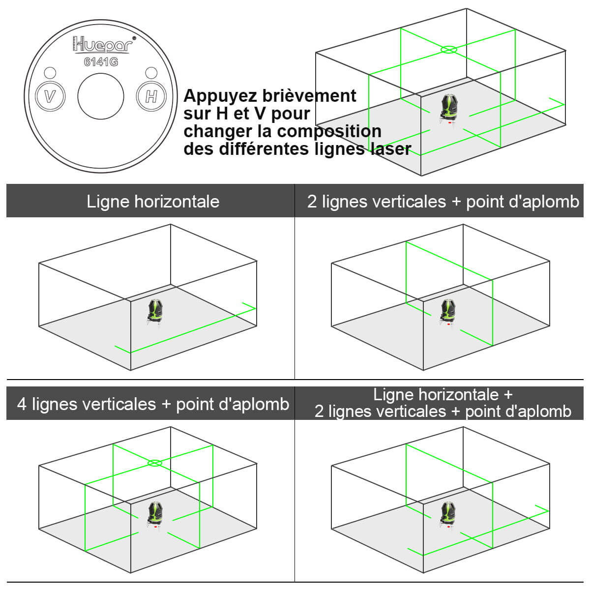 Niveau Laser Huepar 6141G