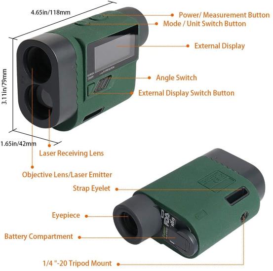 Huepar HLR1000 - 1000M/1100Yd Télémètre Laser Golf Professionnel HUEPAR FR - Niveau laser