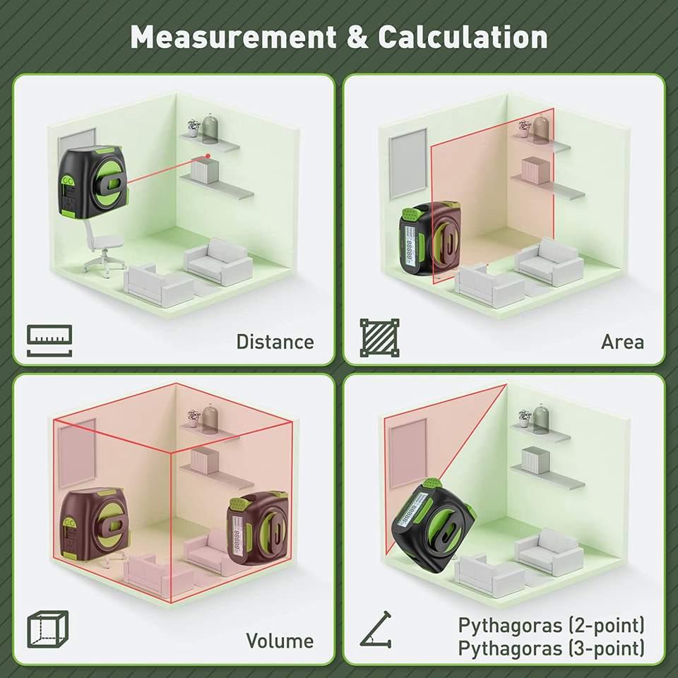 HUEPAR DT30 - Digital Laser Measuring Tape Measure HUEPAR EU - Laser Level