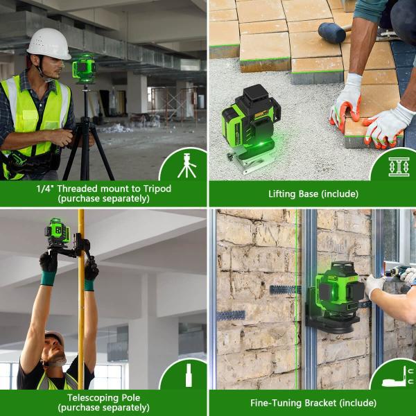 Test du niveau laser multiligne Huepar NT411G : faisceau vert et base rotative Test du niveau laser multiligne Huepar NT411G : faisceau vert et base rotative