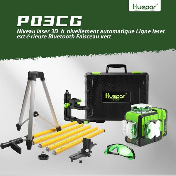 Huepar P03CG Ensemble combiné HUEPAR FR - Niveau laser
