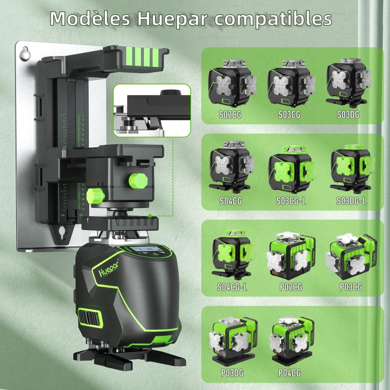 Huepar PV11+ - Adaptateur Niveau Laser Base HUEPAR FR - Niveau laser