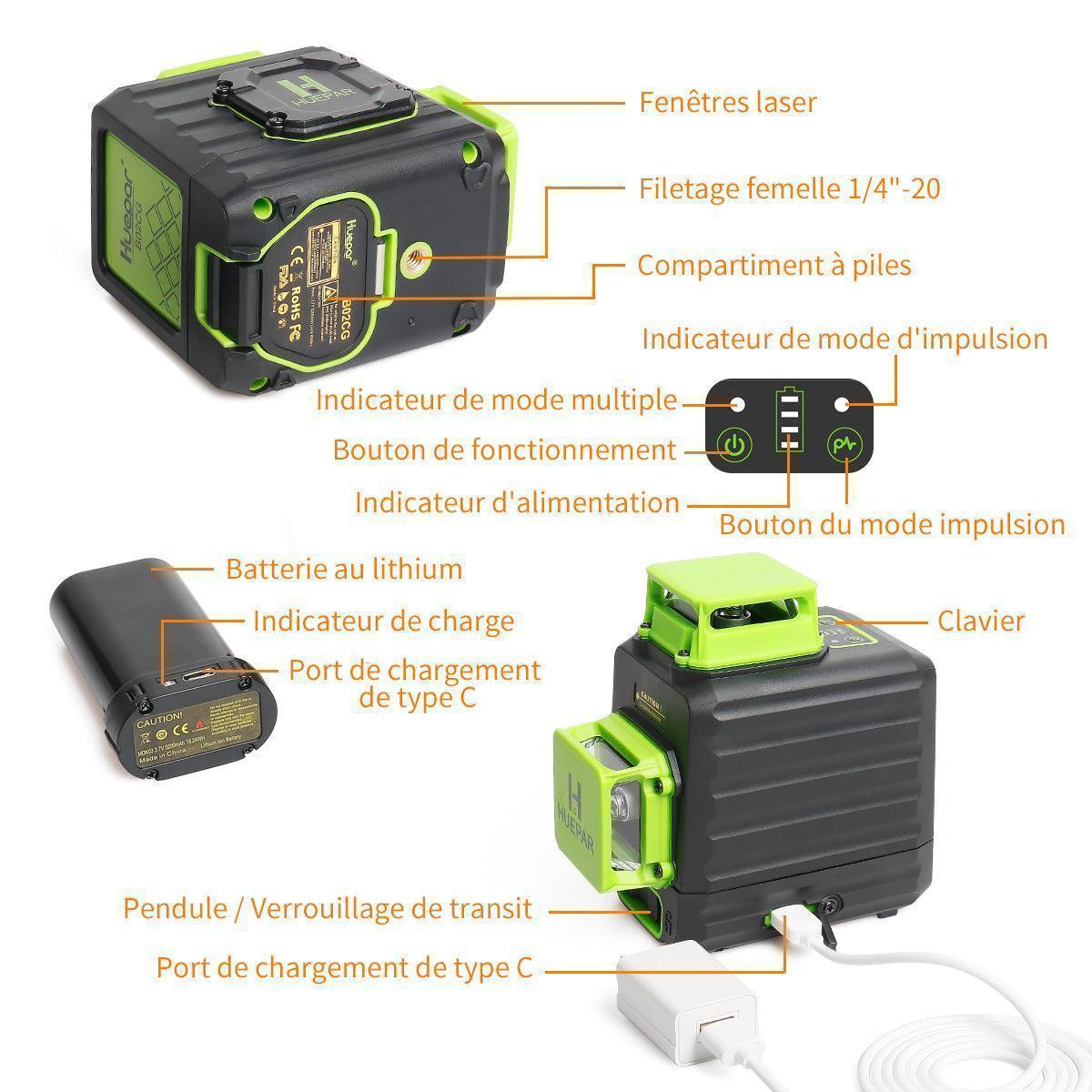 Niveau laser Huepar 6211CG : Test et Avis Niveau laser Huepar 6211CG : Test et Avis